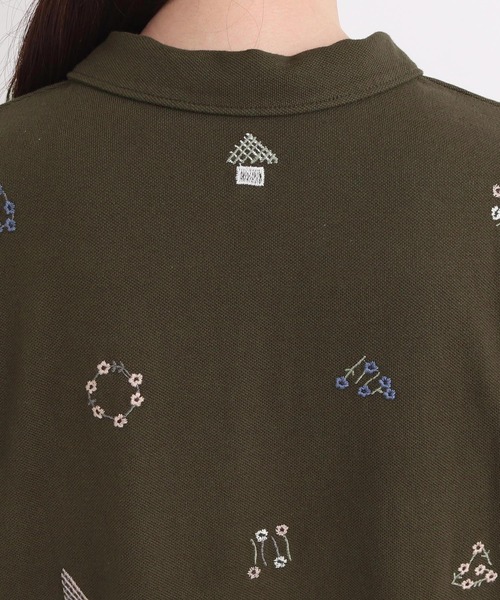 l'atelier du savon(アトリエドサボン)の「まるさんかくしかく刺繍 ポロシャツワンピース(ワンピース・レディース・カーキ/オフホワイト・FREE)」の21枚目の写真