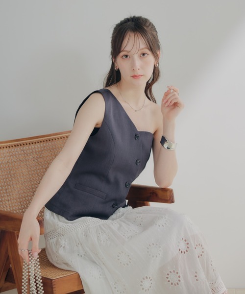 ECREL(エクレール)の「アーチワンショルベスト(ベスト・レディース・チャコールグレー/アイボリー・FREE)」の20枚目の写真