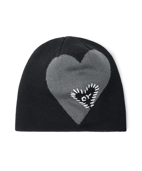 OY(オーワイ)の「『OY/オーワイ』 HEART STITCH BEANIE/ハートステッチビーニー(ニットキャップ/ビーニー・レディース・ブラック/グレー・FREE)」の9枚目の写真