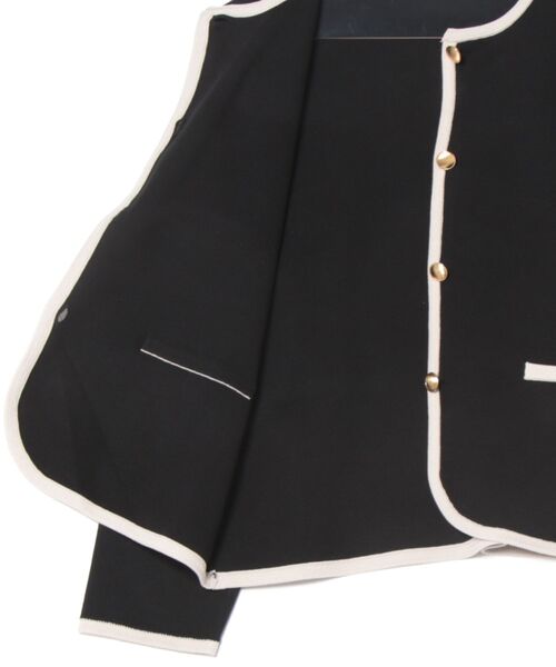 レディース縁取りニットジャケット（ニット/セーター）｜TOKYO SHIRTS（トウキョウシャツ）