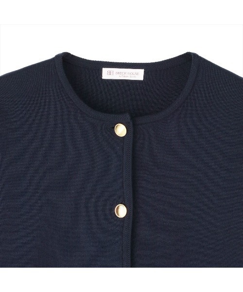 TOKYO SHIRTS（トウキョウシャツ）の「レディース縁取りニットジャケット（ニット/セーター・レディース・ブラック/ネイビー・L/M）」の14枚目の写真