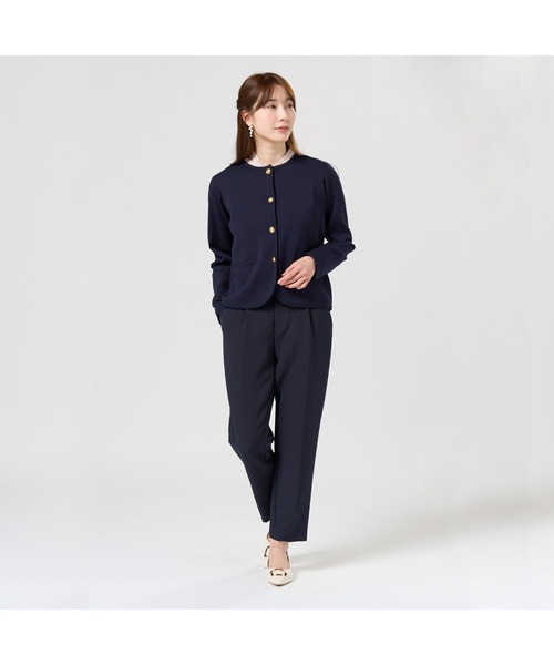 TOKYO SHIRTS（トウキョウシャツ）の「レディース縁取りニットジャケット（ニット/セーター・レディース・ブラック/ネイビー・L/M）」の11枚目の写真