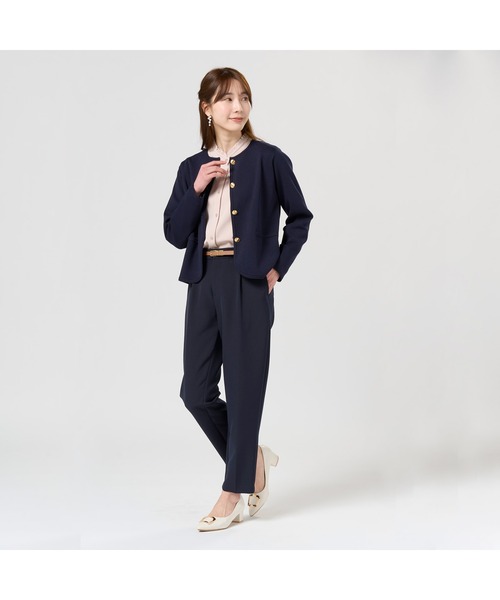 TOKYO SHIRTS（トウキョウシャツ）の「レディース縁取りニットジャケット（ニット/セーター・レディース・ブラック/ネイビー・L/M）」の10枚目の写真