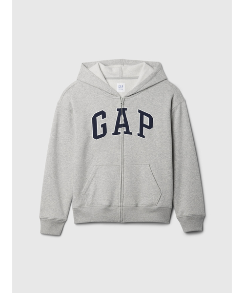 GAP(ギャップ)の「リラックス GAPロゴ ジップアップパーカー (キッズ)(パーカー・キッズ・ライトグレー・110cm/150cm/130cm/160cm/140cm/120cm)」の1枚目の写真