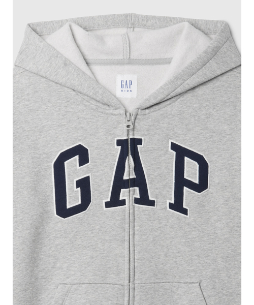 GAP(ギャップ)の「リラックス GAPロゴ ジップアップパーカー (キッズ)(パーカー・キッズ・ライトグレー・110cm/150cm/130cm/160cm/140cm/120cm)」の3枚目の写真