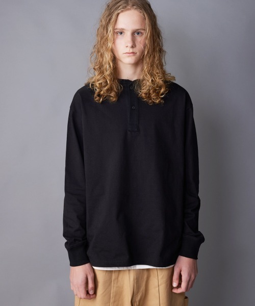 rehacer(レアセル)の「rehacer : Mother Palm Henry Neck L/S / マザーパルム ヘンリーネック ロングスリーブ カットソー(Tシャツ/カットソー・メンズ・グレー/ブラック/ホワイト・SMALL/MEDIUM/LARGE/X-LARGE)」の12枚目の写真