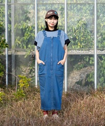 gym master（ジムマスター）の「10ozストレッチデニム/カツラギジャンバースカート（スカート）」