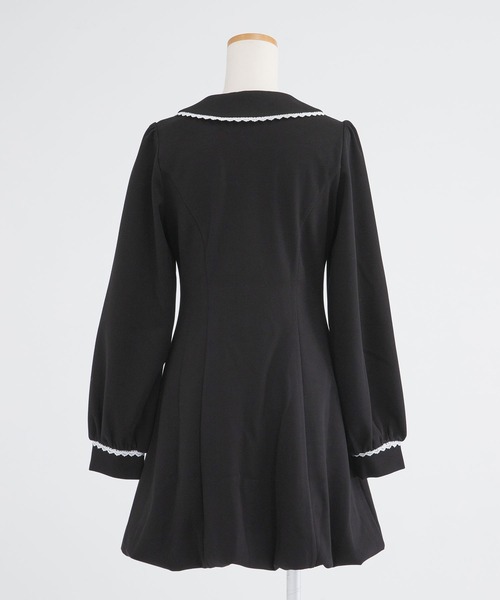 DearMyLoveRose（ディアマイラブローズ）の「丸襟ポロカットバルーンミニワンピース【大きいサイズ有り】（ワンピース・レディース・ネイビー/グレー/ブラック/ベージュ/ライトピンク・LL/LARGE/MEDIUM/3L）」の8枚目の写真