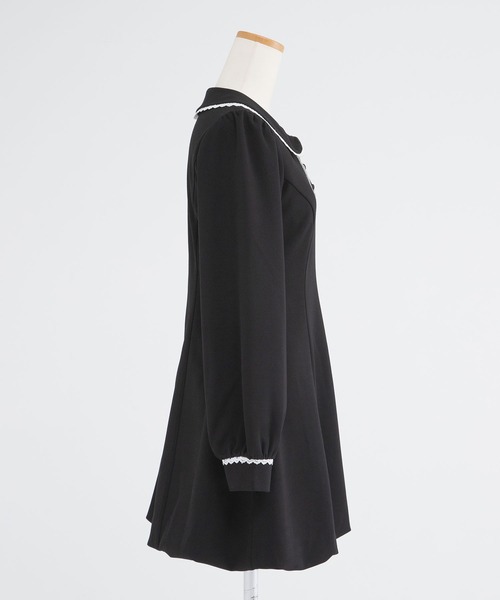 DearMyLoveRose（ディアマイラブローズ）の「丸襟ポロカットバルーンミニワンピース【大きいサイズ有り】（ワンピース・レディース・ネイビー/グレー/ブラック/ベージュ/ライトピンク・LL/LARGE/MEDIUM/3L）」の9枚目の写真