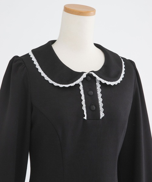 DearMyLoveRose（ディアマイラブローズ）の「丸襟ポロカットバルーンミニワンピース【大きいサイズ有り】（ワンピース・レディース・ネイビー/グレー/ブラック/ベージュ/ライトピンク・LL/LARGE/MEDIUM/3L）」の10枚目の写真