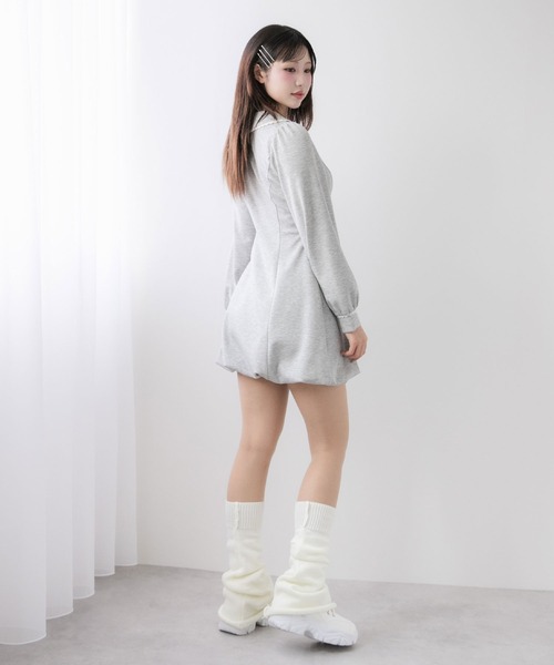 DearMyLoveRose（ディアマイラブローズ）の「丸襟ポロカットバルーンミニワンピース【大きいサイズ有り】（ワンピース・レディース・ネイビー/グレー/ブラック/ベージュ/ライトピンク・LL/LARGE/MEDIUM/3L）」の14枚目の写真