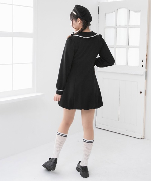 DearMyLoveRose（ディアマイラブローズ）の「丸襟ポロカットバルーンミニワンピース【大きいサイズ有り】（ワンピース・レディース・ネイビー/グレー/ブラック/ベージュ/ライトピンク・LL/LARGE/MEDIUM/3L）」の19枚目の写真