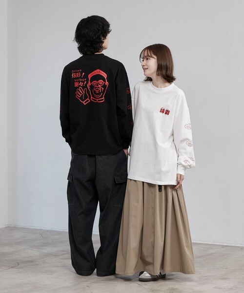 coen(コーエン)の「【味覇/ウェイパァー】プリントロングスリーブTシャツ(Tシャツ/カットソー・メンズ・ホワイト/レッド/ブラック・M/L/XL)」の6枚目の写真