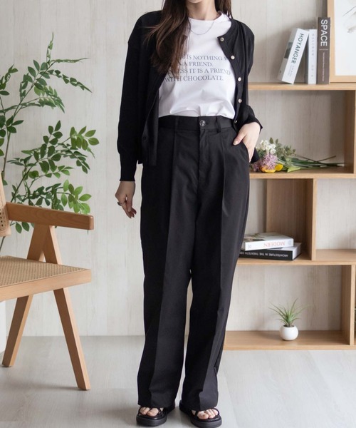 HusHusH(ハッシュアッシュ)の「HusHusH ワイドスラックス(その他パンツ・レディース・ブラック/ベージュ・L/M)」の3枚目の写真