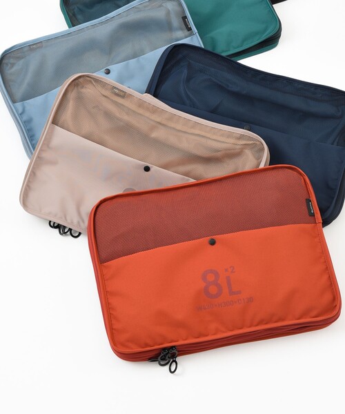 MILESTO（ミレスト）の「MILESTO/ミレスト UTILITY 圧縮パッキングオーガナイザーダブルポケット 8L×2（トラベルグッズ・メンズ・サックスブルー/レンガ/ブラック/ライトグレー・ONE SIZE）」の5枚目の写真