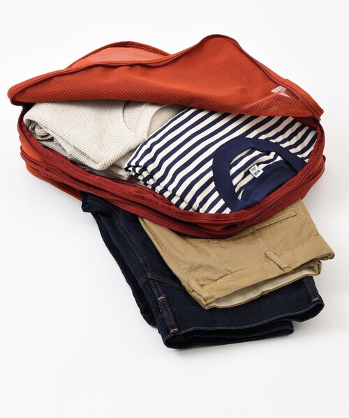 MILESTO（ミレスト）の「MILESTO/ミレスト UTILITY 圧縮パッキングオーガナイザーダブルポケット 8L×2（トラベルグッズ・メンズ・サックスブルー/レンガ/ブラック/ライトグレー・ONE SIZE）」の18枚目の写真