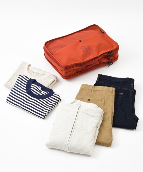 MILESTO（ミレスト）の「MILESTO/ミレスト UTILITY 圧縮パッキングオーガナイザーダブルポケット 8L×2（トラベルグッズ・メンズ・サックスブルー/レンガ/ブラック/ライトグレー・ONE SIZE）」の19枚目の写真