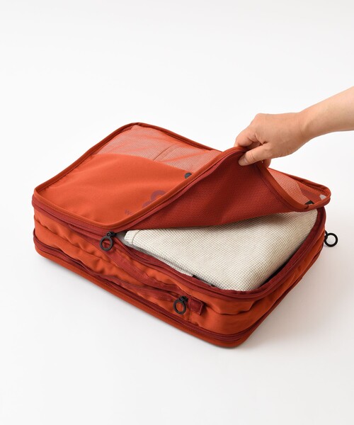 MILESTO（ミレスト）の「MILESTO/ミレスト UTILITY 圧縮パッキングオーガナイザーダブルポケット 8L×2（トラベルグッズ・メンズ・サックスブルー/レンガ/ブラック/ライトグレー・ONE SIZE）」の20枚目の写真