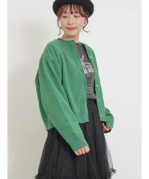 Samansa Mos2 | 裏地付ジャカードニットカーディガン(カーディガン/ボレロ)