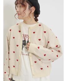 Samansa Mos2 | 裏地付ジャカードニットカーディガン(カーディガン/ボレロ)