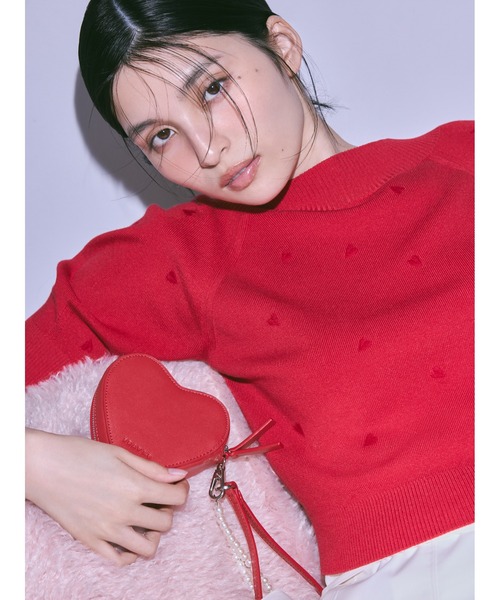 2wayパフスリーブハートニットプルオーバー（ニット/セーター）｜FRAY  