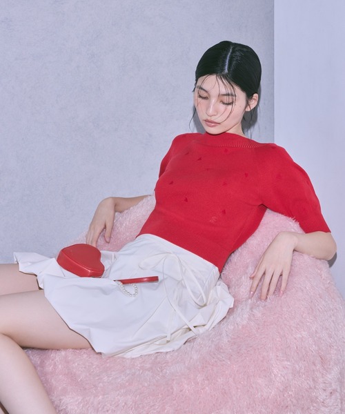 2wayパフスリーブハートニットプルオーバー FRAY I.D（フレイアイディー）の「2wayパフスリーブハートニット