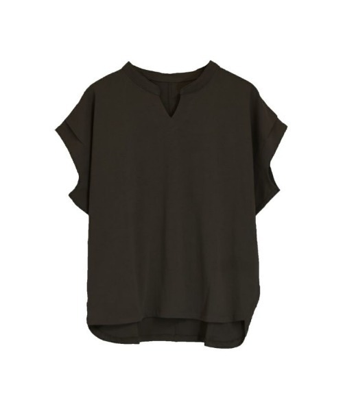 aquagarage（アクアガレージ）の「キーネックカットソー（Tシャツ/カットソー・レディース・アイボリー/チャコール/ブラック/グリーン・ONESIZE）」の8枚目の写真