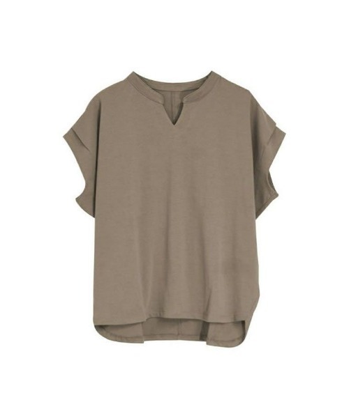 aquagarage（アクアガレージ）の「キーネックカットソー（Tシャツ/カットソー・レディース・アイボリー/チャコール/ブラック/グリーン・ONESIZE）」の9枚目の写真