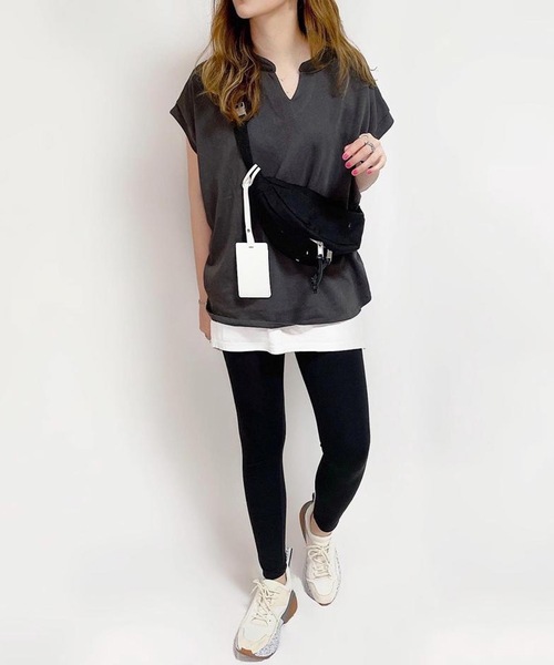 aquagarage（アクアガレージ）の「キーネックカットソー（Tシャツ/カットソー・レディース・アイボリー/チャコール/ブラック/グリーン・ONESIZE）」の21枚目の写真