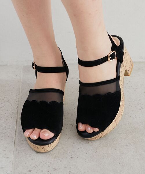 MAJESTIC LEGON（マジェスティックレゴン）の「スカラップシアーサンダル（サンダル・レディース・ネイビー/アイボリー/ブラック・SMALL/MEDIUM/LARGE/X-LARGE）」の4枚目の写真