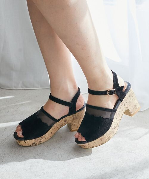 MAJESTIC LEGON（マジェスティックレゴン）の「スカラップシアーサンダル（サンダル・レディース・ネイビー/アイボリー/ブラック・SMALL/MEDIUM/LARGE/X-LARGE）」の5枚目の写真