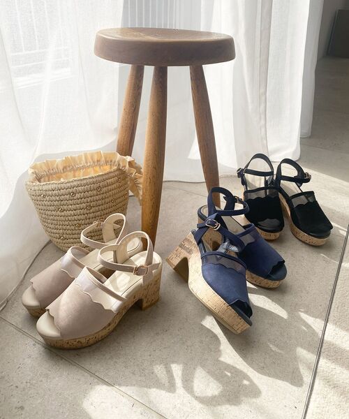 MAJESTIC LEGON（マジェスティックレゴン）の「スカラップシアーサンダル（サンダル・レディース・ネイビー/アイボリー/ブラック・SMALL/MEDIUM/LARGE/X-LARGE）」の6枚目の写真