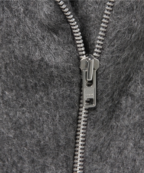 Omekashi（オメカシ）の「【Omekashi】シャギーライダースジャケット（ライダースジャケット・レディース・ブラック/チャコールグレー/イエロー・ﾌﾘ-）」の10枚目の写真