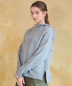 ドレステリア　フード付きセーター　ウール　カシミア混　オフホワイト　サイズ38 カシミヤブレンドフードニット（ニット/セーター） | DRESSTERIOR(Men