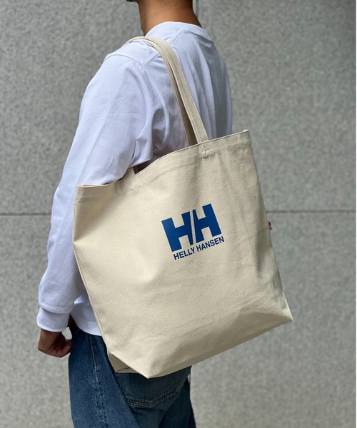 HELLY HANSEN(ヘリーハンセン)の「【HELLY HANSEN】Organic Cotton Logo Tote L オーガニックコットンロゴトートL(トートバッグ・メンズ・ブルー/ネイビー/レッド・ONE SIZE)」の3枚目の写真