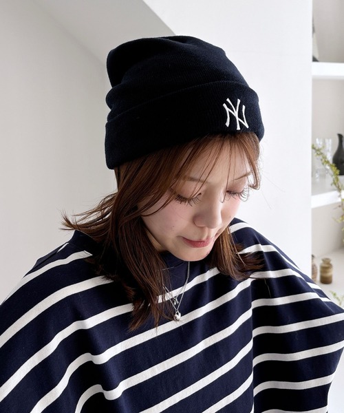 Heather(ヘザー)の「【NEW ERA/ニューエラ】Basic Cuff Knit 252053(ニットキャップ/ビーニー・レディース・ネイビー/ブラック・ONE SIZE)」の2枚目の写真
