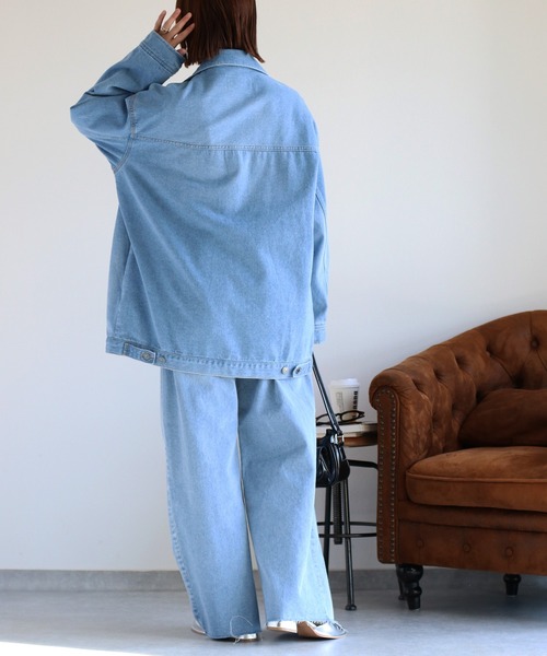 cepo(セポ)の「〈セットアップ対応〉テーラードデニムジャケット(デニムジャケット・レディース・ネイビー×ホワイト/ブルー系2・M)」の13枚目の写真