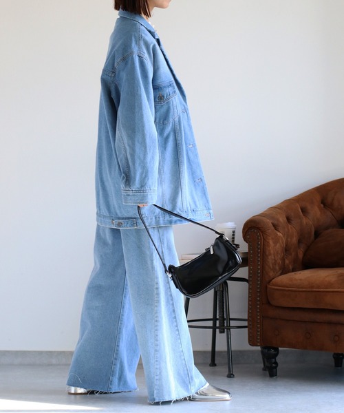 cepo(セポ)の「〈セットアップ対応〉テーラードデニムジャケット(デニムジャケット・レディース・ネイビー×ホワイト/ブルー系2・M)」の14枚目の写真