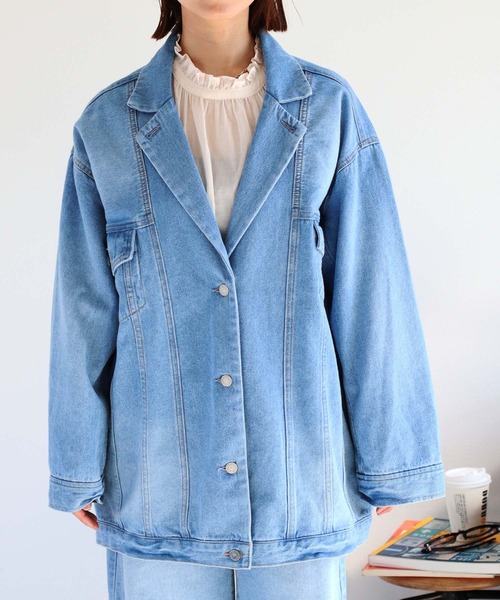 cepo(セポ)の「〈セットアップ対応〉テーラードデニムジャケット(デニムジャケット・レディース・ネイビー×ホワイト/ブルー系2・M)」の15枚目の写真