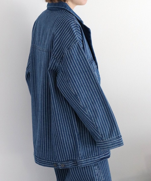 cepo(セポ)の「〈セットアップ対応〉テーラードデニムジャケット(デニムジャケット・レディース・ネイビー×ホワイト/ブルー系2・M)」の22枚目の写真