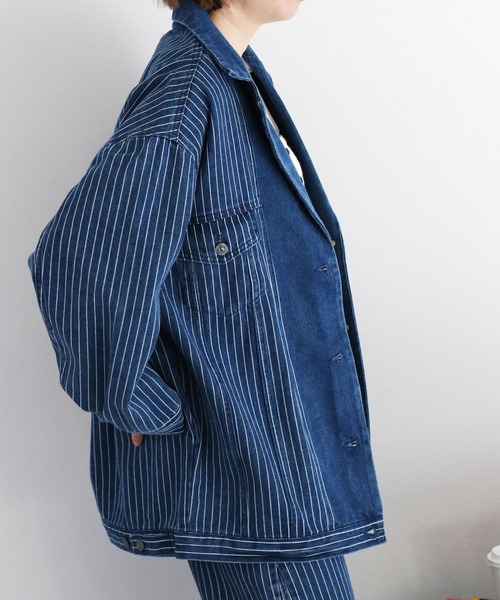 cepo(セポ)の「〈セットアップ対応〉テーラードデニムジャケット(デニムジャケット・レディース・ネイビー×ホワイト/ブルー系2・M)」の21枚目の写真