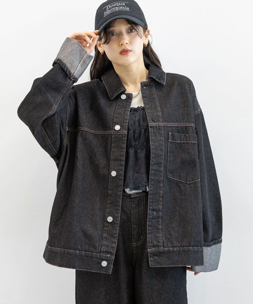 セール】＜セットアップ対応＞ステッチデザイン/デニムジャケット