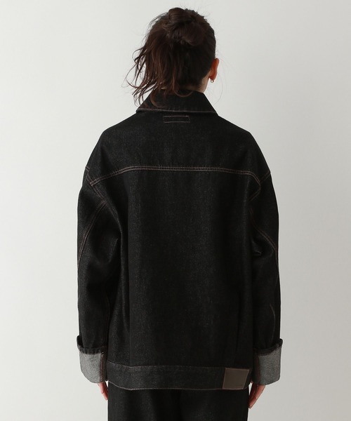 RAGEBLUE（レイジブルー）の「＜セットアップ対応＞ステッチデザイン/デニムジャケット（デニムジャケット・レディース・ブラック/ネイビー・FREE）」の7枚目の写真