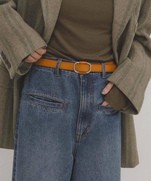 KBF（ケイビーエフ）の「ホールレスレザーベルト（ベルト・レディース・ブラック/ダークブラウン/キャメル・ONE）」の4枚目の写真