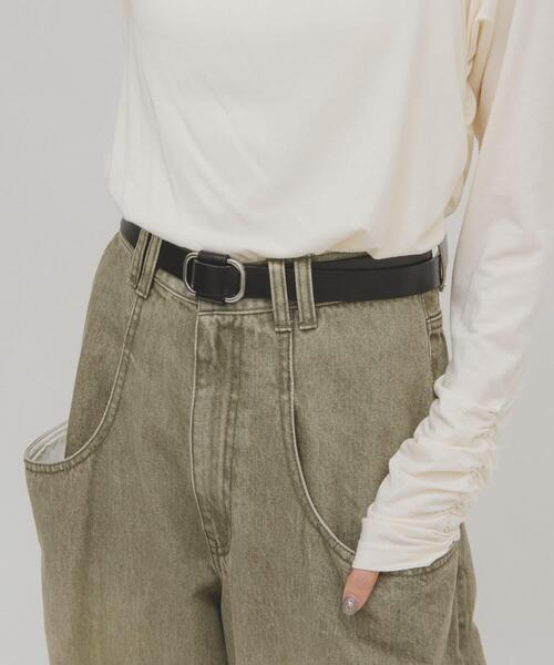 KBF（ケイビーエフ）の「ホールレスレザーベルト（ベルト・レディース・ブラック/ダークブラウン/キャメル・ONE）」の21枚目の写真