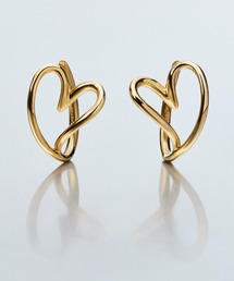 パヴェ ハート フープ ピアス （ローズゴールド）（ピアス（両耳用