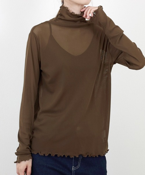 Aletta vita(アレッタビータ)の「シアータートルプルオーバー(Tシャツ/カットソー・レディース・ブラウン・M)」の1枚目の写真