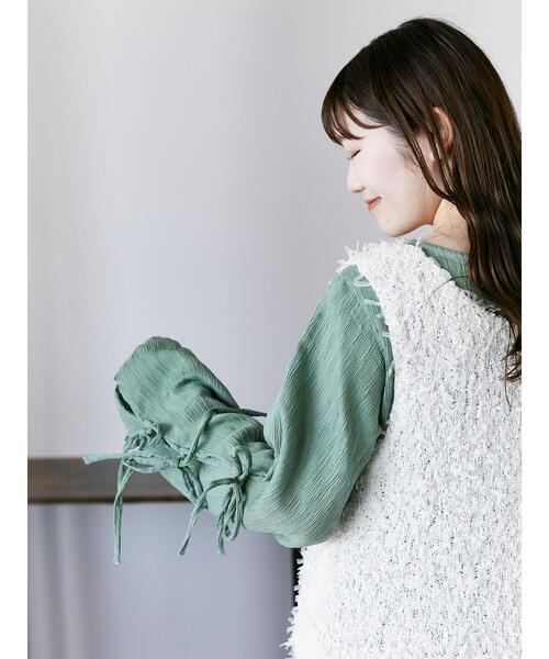 ehka sopo（エヘカソポ）の「袖リボンワンピース（ワンピース・レディース・ブラック/キナリ/グリーン・F）」の20枚目の写真