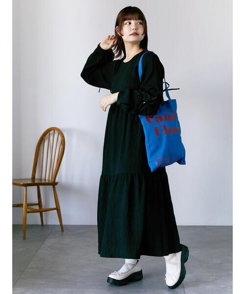 ehka sopo（エヘカソポ）の「袖リボンワンピース（ワンピース・レディース・ブラック/キナリ/グリーン・F）」の22枚目の写真