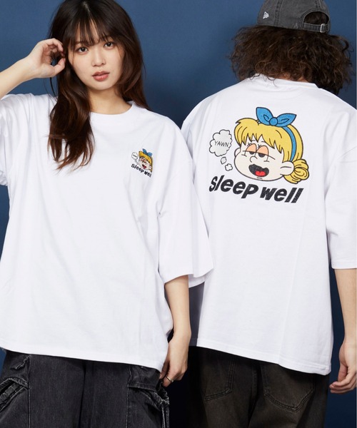 unrelaxing（アンリラクシング）の「オーバーサイズ  刺繍 Tシャツ 綿100％ /embroidery oversize T-shirt（Tシャツ/カットソー・メンズ・その他2/ブラックミックス/その他13/ブラック系その他5/ブラック/ホワイト・SMALL/MEDIUM/LARGE/X-LARGE）」の2枚目の写真